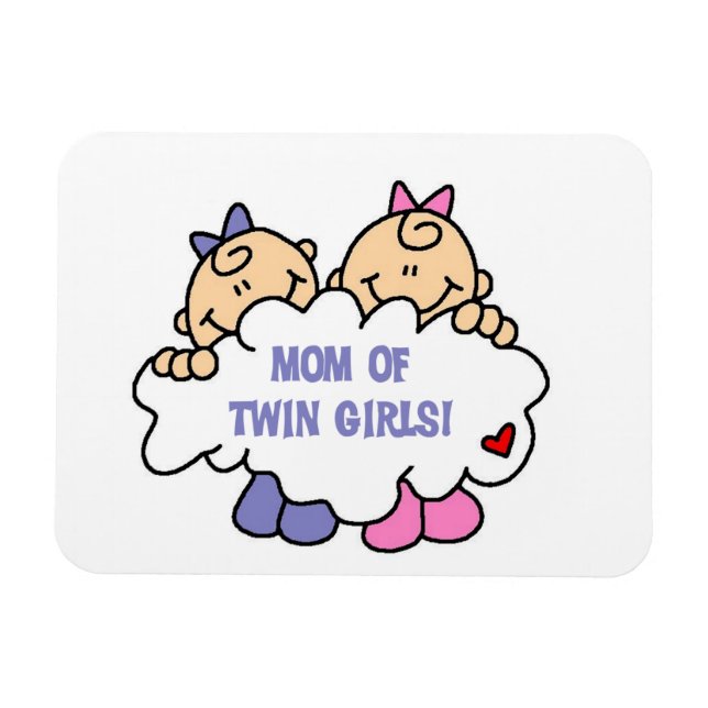Mum of Twin Girls T-shirts and Gifts Magnet (Horizontal)