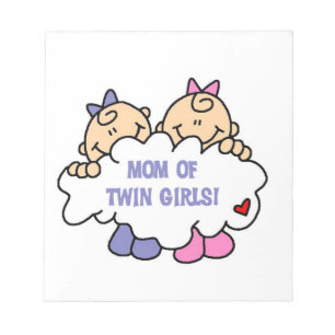 Mum of Twin Girls T-shirts and Gifts Notepad