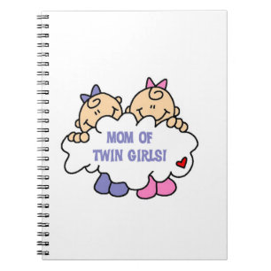 Mum of Twin Girls T-shirts and Gifts Spiral Notebook