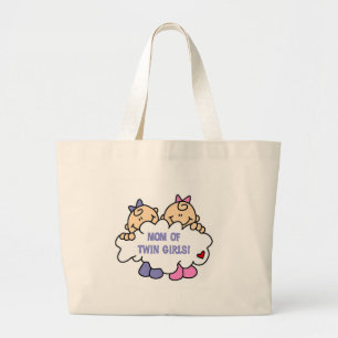 Mum of Twin Girls Tshirts and Gifts Large Tote Bag