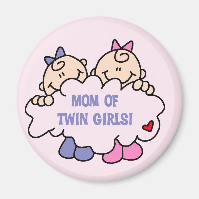 Mum of Twin Girls Tshirts and Gifts Magnet (Front)