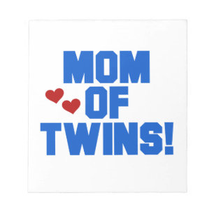 Mum of Twins Blue Text Gifts Notepad