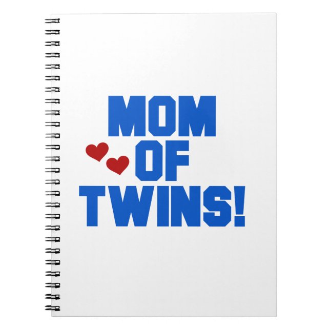 Mum of Twins Blue Text Gifts Spiral Notebook (Front)