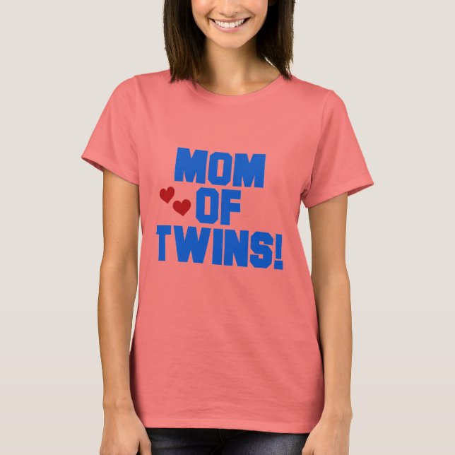 Mum of Twins-Blue Text Tshirts and Gifts (Front)