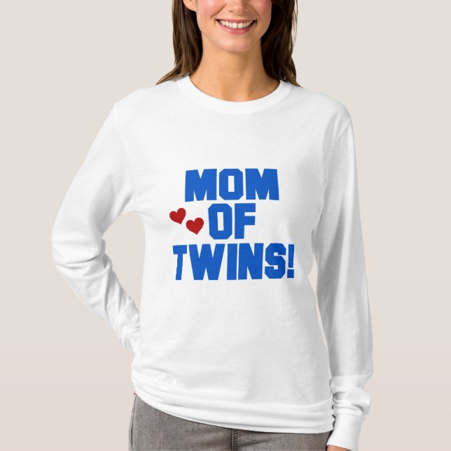 Mum of Twins-Blue Text Tshirts and Gifts (Front)