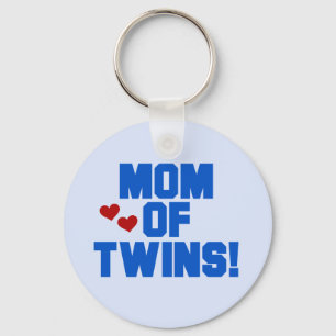 Mum of Twins-Blue Text Tshirts and Gifts Key Ring