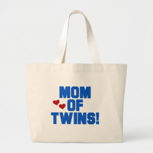 Mum of Twins-Blue Text Tshirts and Gifts Large Tote Bag