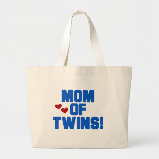 Mum of Twins-Blue Text Tshirts and Gifts Large Tote Bag