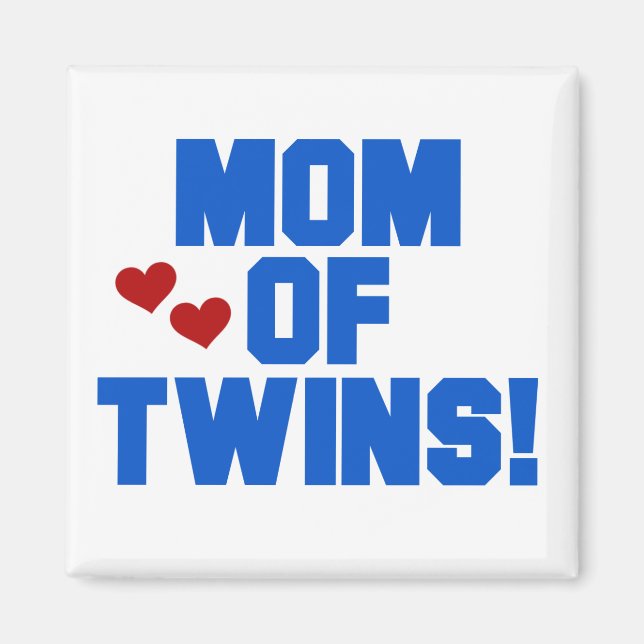 Mum of Twins-Blue Text Tshirts and Gifts Magnet (Front)