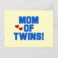 Mum of Twins-Blue Text Tshirts and Gifts