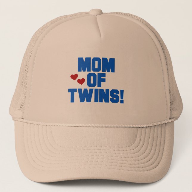 Mum of Twins-Blue Text Tshirts and Gifts Trucker Hat (Front)