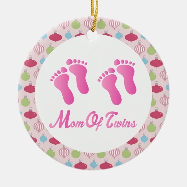 Mum Of Twins Christmas Keepsake Ornament (Front)