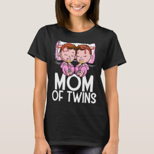 Mum Of Twins Girls Announcement of Two Twin Daught T-Shirt