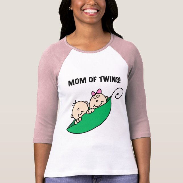 Mum of Twins-Peas in a Pod Tshirts and Gifts (Front)