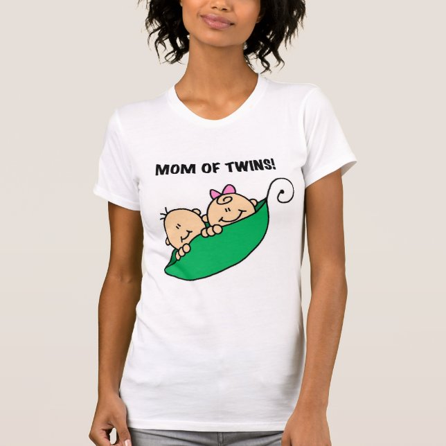 Mum of Twins-Peas in a Pod Tshirts and Gifts (Front)