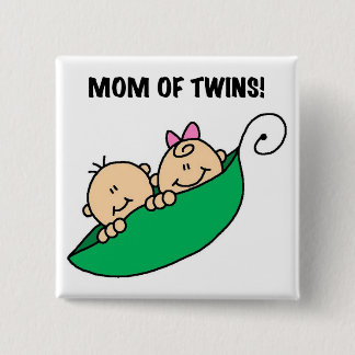 Mum of Twins-Peas in a Pod Tshirts and Gifts 15 Cm Square Badge