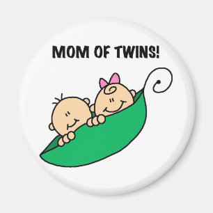 Mum of Twins-Peas in a Pod Tshirts and Gifts Magnet