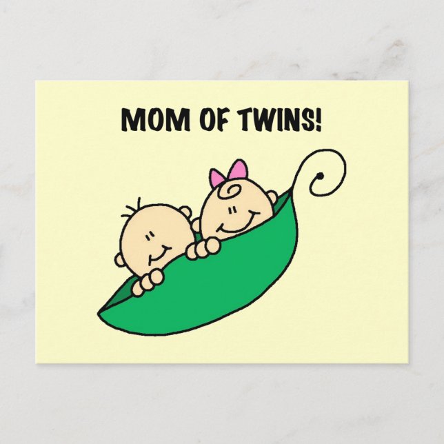 Mum of Twins-Peas in a Pod Tshirts and Gifts Postcard (Front)
