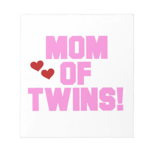 Mum of Twins Pink Text Gifts Notepad