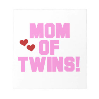 Mum of Twins Pink Text Gifts Notepad