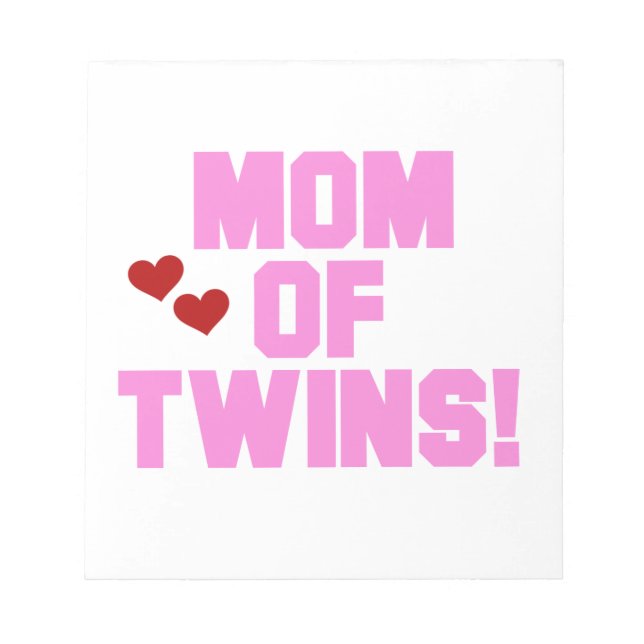 Mum of Twins Pink Text Gifts Notepad (Front)