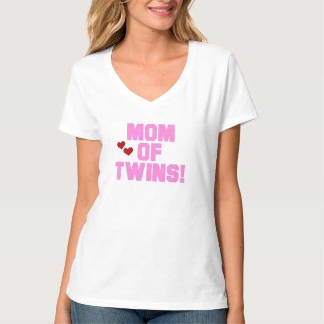 Mum of Twins-Pink Text Tshirts and Gifts (Front)