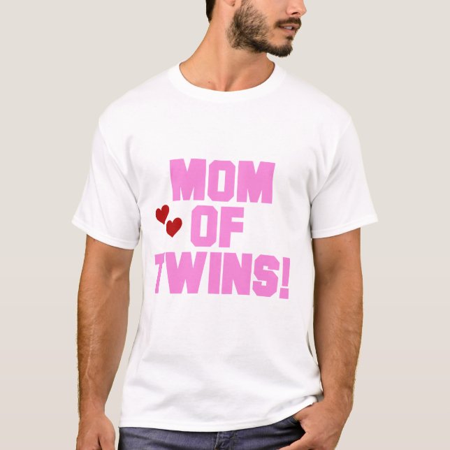 Mum of Twins-Pink Text Tshirts and Gifts (Front)