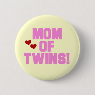 Mum of Twins-Pink Text Tshirts and Gifts 6 Cm Round Badge