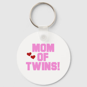 Mum of Twins-Pink Text Tshirts and Gifts Key Ring