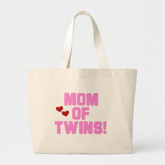 Mum of Twins-Pink Text Tshirts and Gifts Large Tote Bag