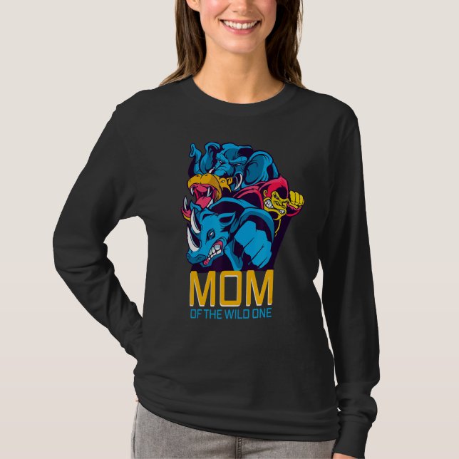 Mum Of Wild Theme Bday Safari Jungle T-Shirt (Front)