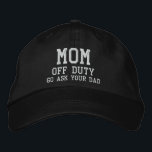 Mum Off Duty Simple Modern Typography Custom Embroidered Hat<br><div class="desc">Mum Off Duty Simple Modern Typography Custom Embroidered Baseball Cap features the simple modern embroidered text "Mum,  off duty,  Go ask your dad". Perfect as a gift for mum for Mother's Day,  Christmas,  birthday and more. Created by Evco Studio www.zazzle.com/store/evcostudio</div>