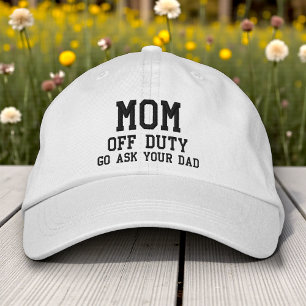 Mum Off Duty Simple Modern Typography Custom Embroidered Hat