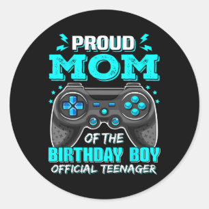 Mum Official Teenager Video Game 13th Birthday  Classic Round Sticker