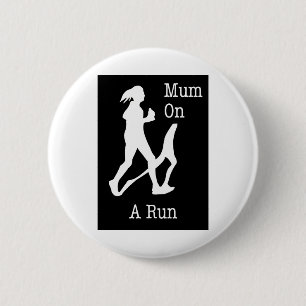 Mum on a run T shirt gift present 6 Cm Round Badge
