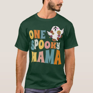 Mum One Spooky Mama Groovy Halloween Costume T-Shirt
