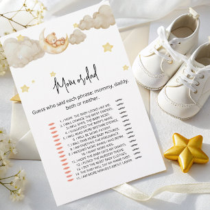 Mum or Dad Game Card - Pearls Baby Shower