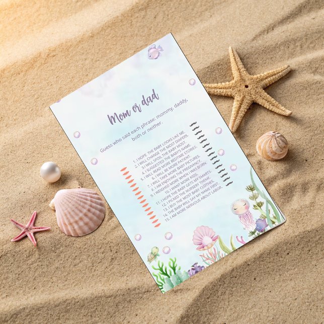 Mum or Dad Game Card - Pearls Baby Shower  (Creator Uploaded)