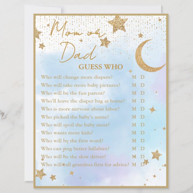 Mum or Dad Guess Who Baby Shower Game (Front)