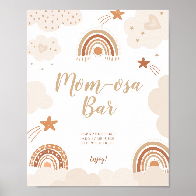 Mum-osa bar Boho Rainbow Sign  (Front)