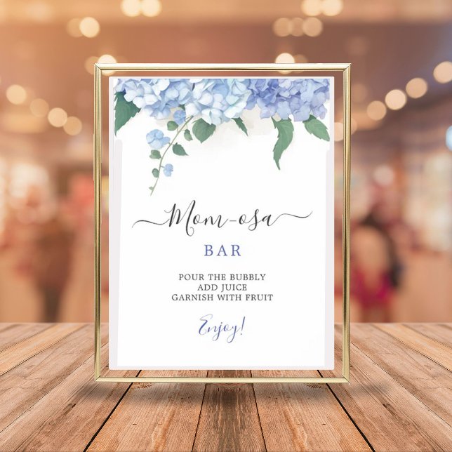  Mum-osa Bar It's A Boy Blue Hydrangea Baby Shower Poster (Creator Uploaded)