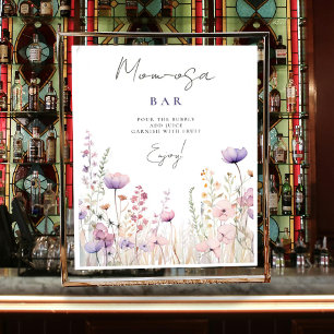 Mum-osa Bar Meadow Wildflower Baby Shower Woodland Poster
