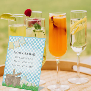 Mum-osa Bar Picnic Baby Shower Pedestal Sign