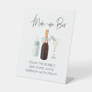 Mum-osa Bar Sign for Baby Shower Green