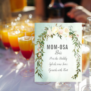 Mum-osa Bar Sign Green White Baby Sprinkle Shower