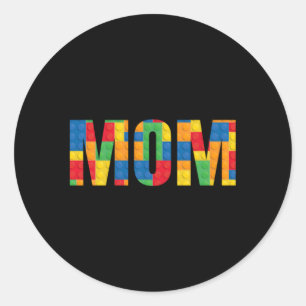 Mum Parent Brick Master Builder Building Blocks Se Classic Round Sticker