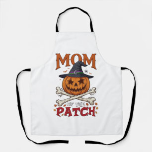Mum Patch Halloween Pumpkin Witch Hat Crossbones_1 Apron