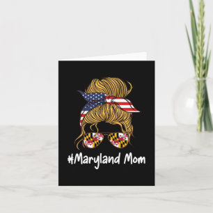 Mum Patriotic American Flag Mothers Day Retro Woma Card