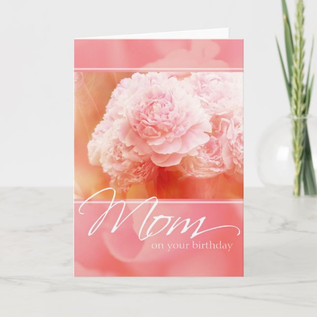 Mum Peony Birthday Card (Front)