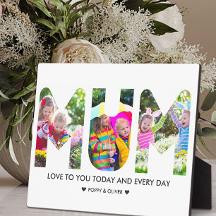 MUM Photo Collage 3 Letter Cutout Personalised Plaque